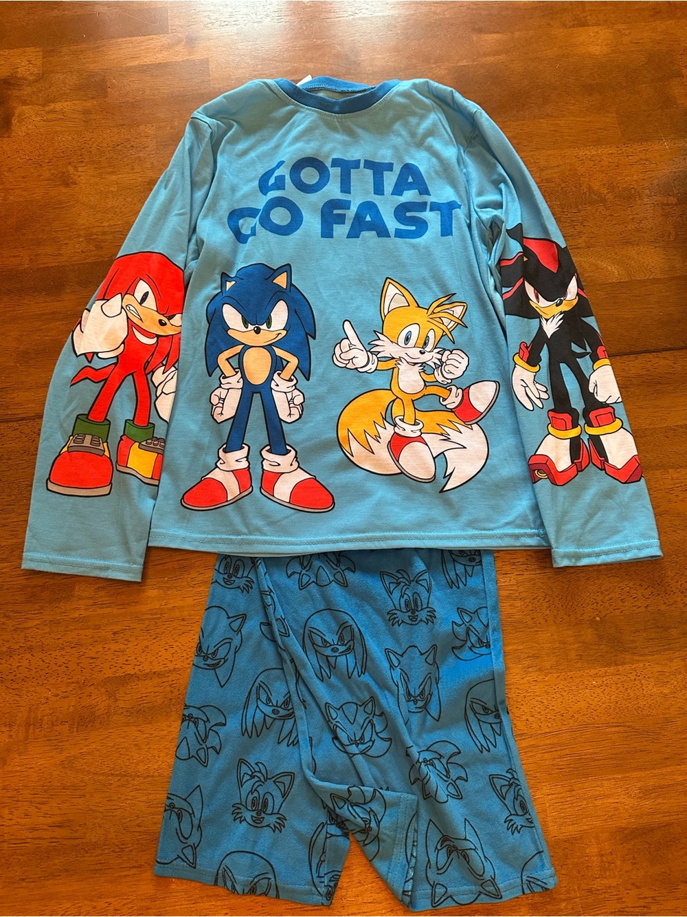Kids Blue Sonic Character Pajama Set - 'Gotta Go Fast'